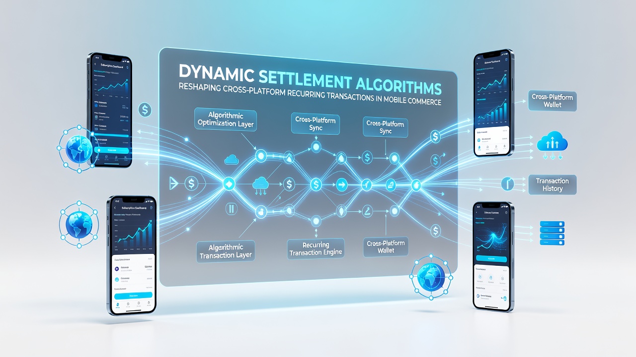 Diagram showing algorithm flow for settling recurring payments in mobile commerce networks