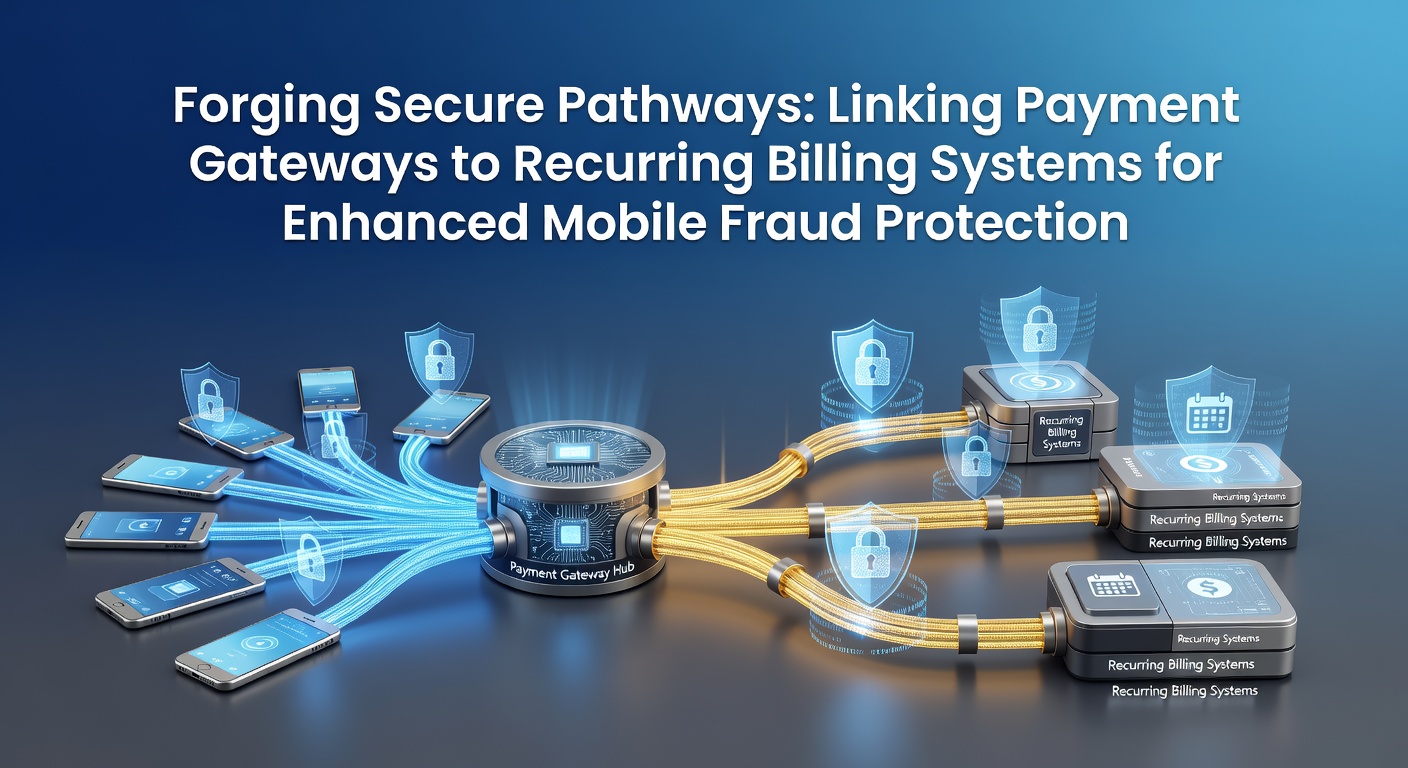 Diagram showing secure integration between payment gateways and recurring billing systems on mobile devices