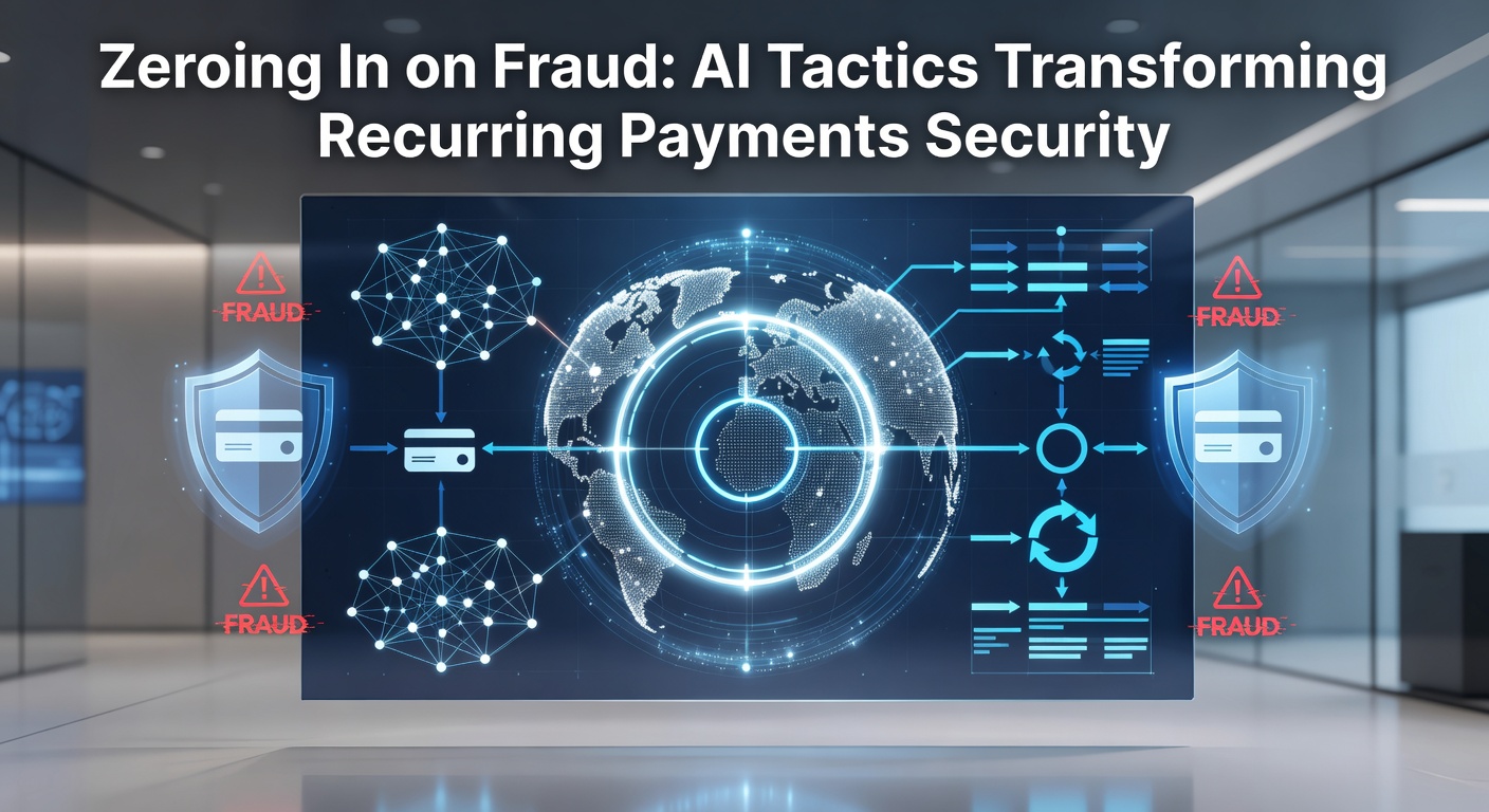 Digital visualization of AI neural networks detecting fraudulent transaction patterns in a stream of recurring payments data